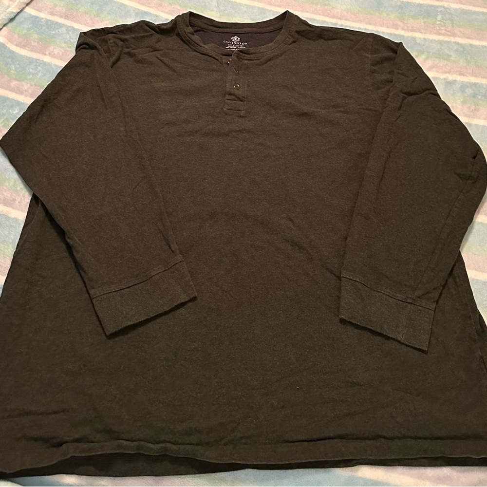 Covington Black Long Sleeve Tee Classic Casual Style